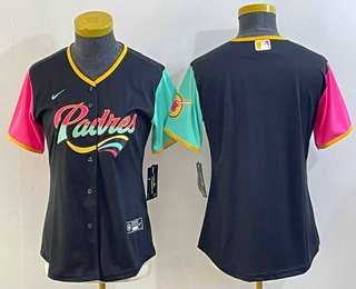Women%27s San Diego Padres Blank Black 2022 City Connect Cool Base Stitched Jersey